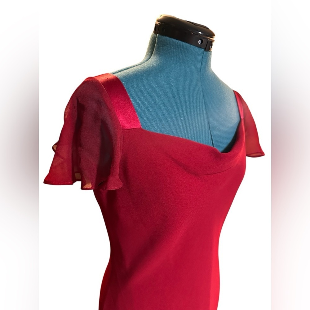 NWT Silk Trim Dress Jones New York Red 1990s Size 6 Sheath - Picture 5 of 12
